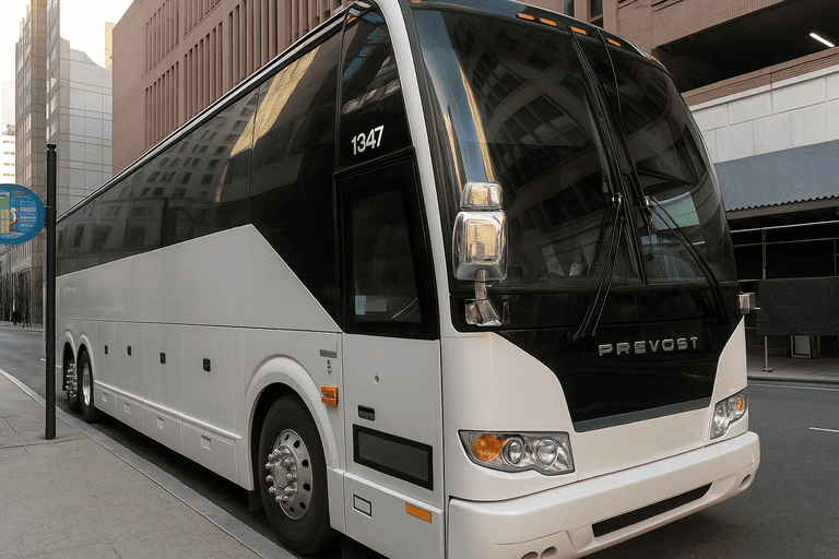 a Charter Bus Rental Janesville coach bus