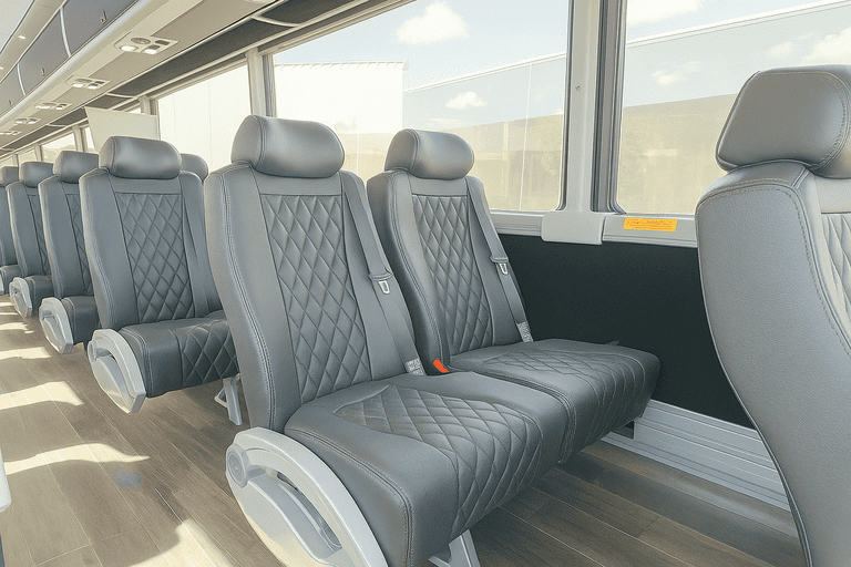 interior of Charter Bus Rental Janesville charter bus